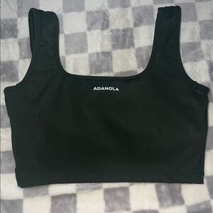 Black Square Neck Crop Top ADANOLA